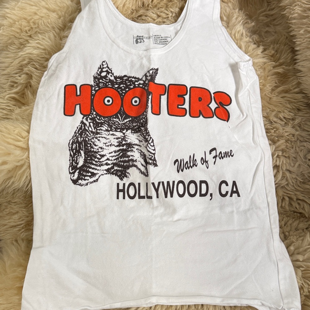 Hooters White Tank Top with Logo